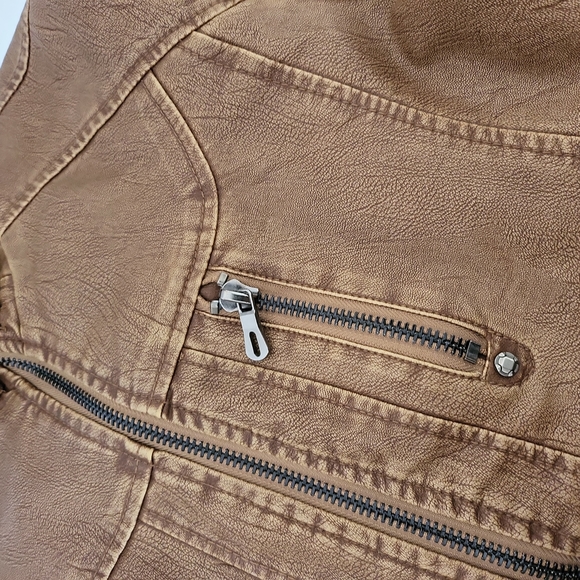 Jeepaholic Brown FauxLeather Faux Fur Lining Jeep Jacket MTO Size Large - Picture 7 of 16